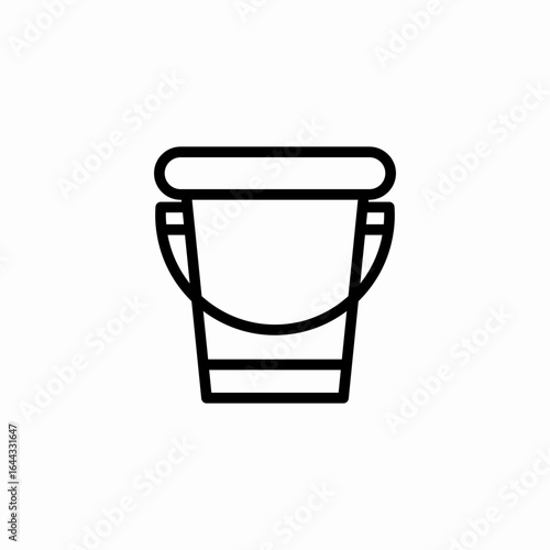 empty bucket icon sign vector