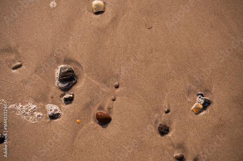 Sandstrand mit Wasser und Muscheln