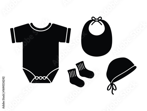 Black Silhouette Baby Clothing And Accessories bodysuit