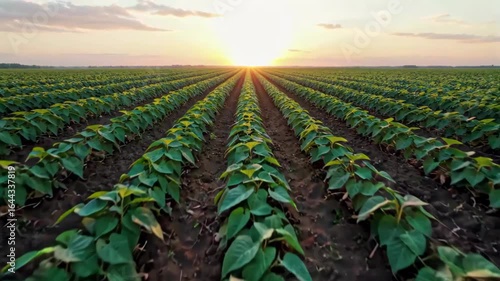 Field Farmland Sunset Plant Landscape Farmland Crops at Sunrise