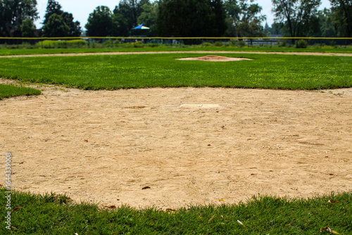 Photography A baseball field, focusing on the infield area around the pitcher's mound and home plate