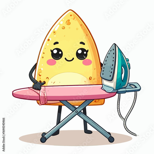 Isolated electric steam iron vector illustration for a domestic housework appliance