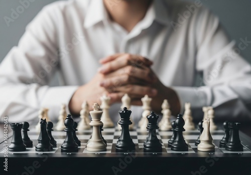 Wallpaper Mural Chess Strategy Focused Mind Contemplating Next Move on Chessboard CloseUp View. Torontodigital.ca