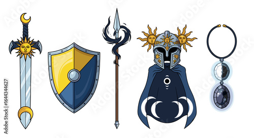 Fantasy Arsenal: A Collection of Weapons and Artifacts in Cartoon Style