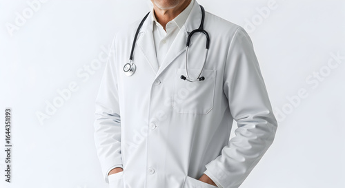 stetoskop dokter profesional - Professional doctor confidently posing with stethoscope 