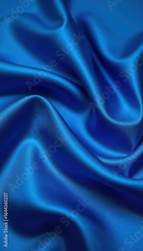 Wallpaper Mural Deep azure silk fabric, luxurious drape and subtle sheen , wave, blue, royal blue Torontodigital.ca
