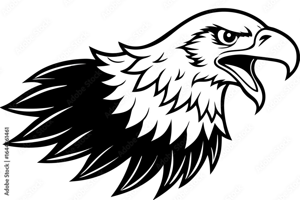 Fototapeta premium Eagle vector illustration with wings spread in a flying pose