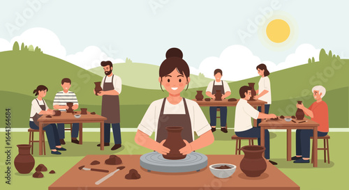 Creative Pottery Workshop Outdoors In Nature For Adults And Seniors