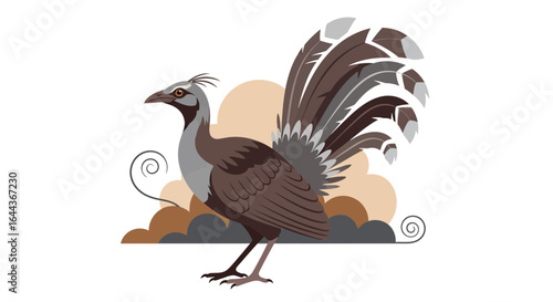 Elegant peacock vector illustration with ornate feathers and sophisticated design elements showcasing artistic flair