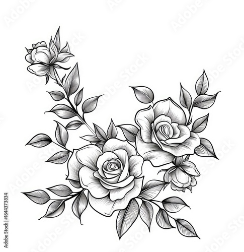 Elegant rose bouquet graphic design, floral art