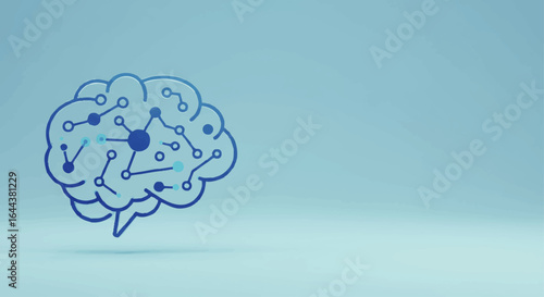 Blue Brain Circuitry: Neural Network Connection Concept Illustration