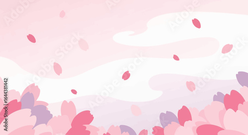 Gentle Blossom Dreams: A dreamy illustration of cherry blossom petals in soft pink hues