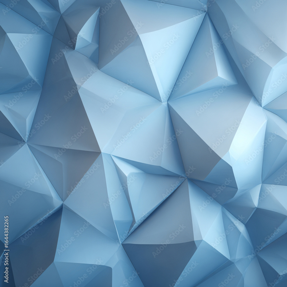 Fototapeta premium Abstract Polygonal Shapes in Soft Blue and Grey Tones, Generative AI 