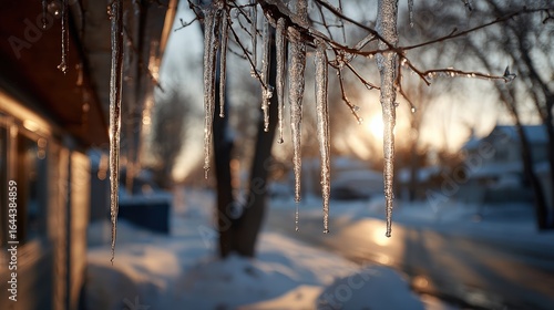 Wallpaper Mural Scenic winter landscape with snow-covered ground and trees illuminated by warm sunset sunlight, peaceful cold outdoor scene in the early evening Torontodigital.ca