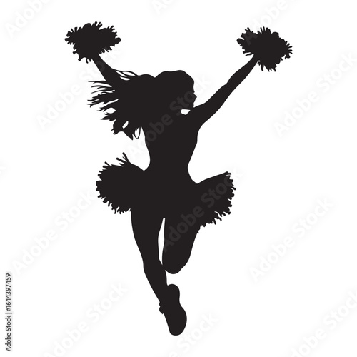 Silhouette of a Cheerleader Jumping