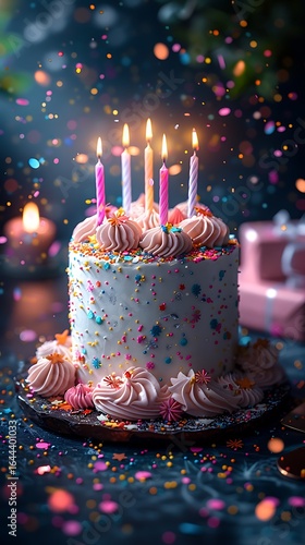 Two tier pastel blue birthday cake high resolution HD images