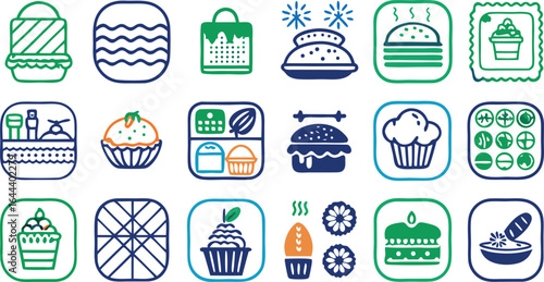 Easter egg icon set with ribbons for shopping and retail design