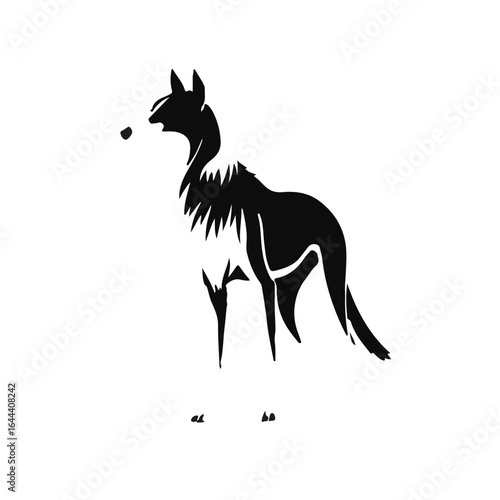 Black Saluki Animal Illustration