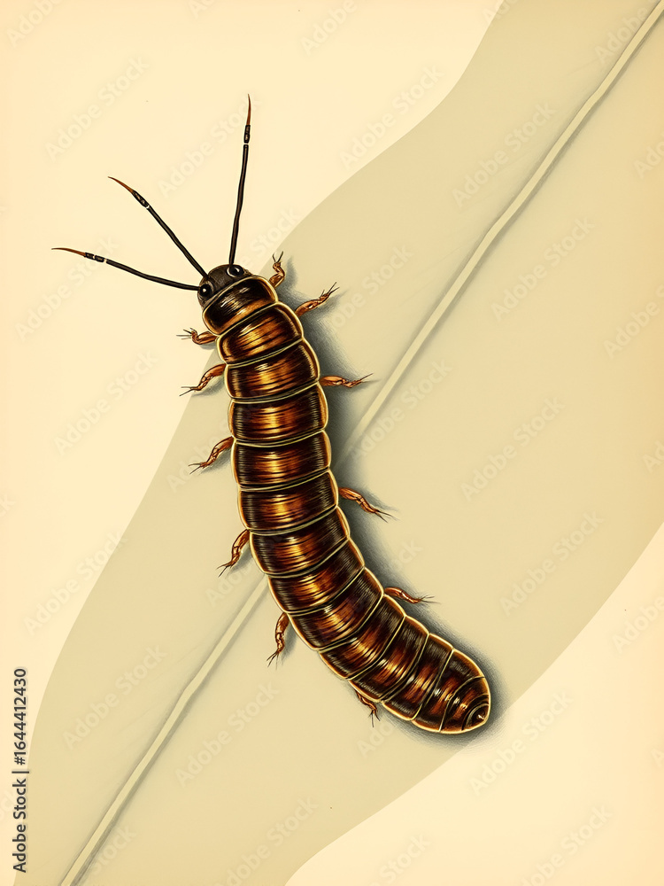 Fototapeta premium Millipede, vintage illustration.