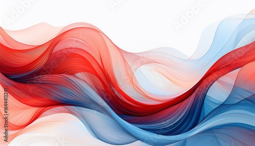 abstract red and blue wave pattern on white background