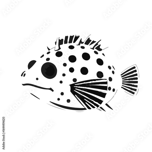Black Pufferfish Illustration