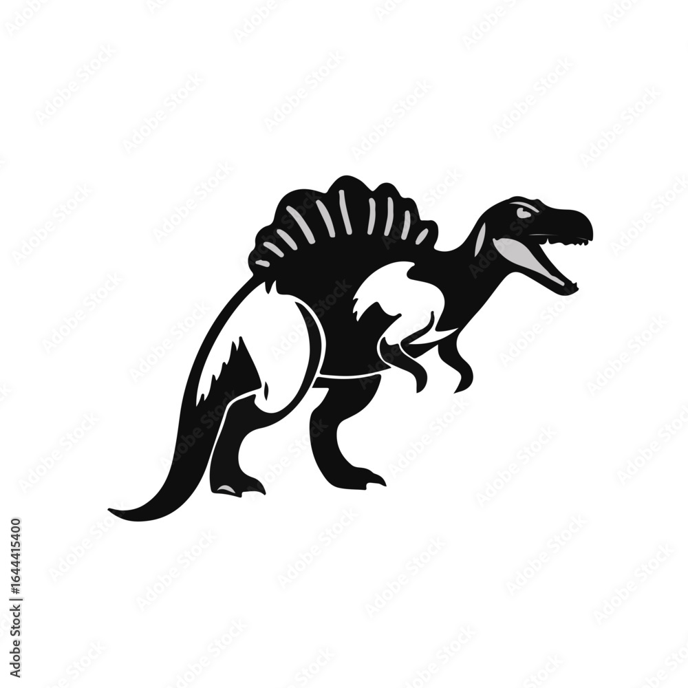 Fototapeta premium Black Pliosaur Illustration