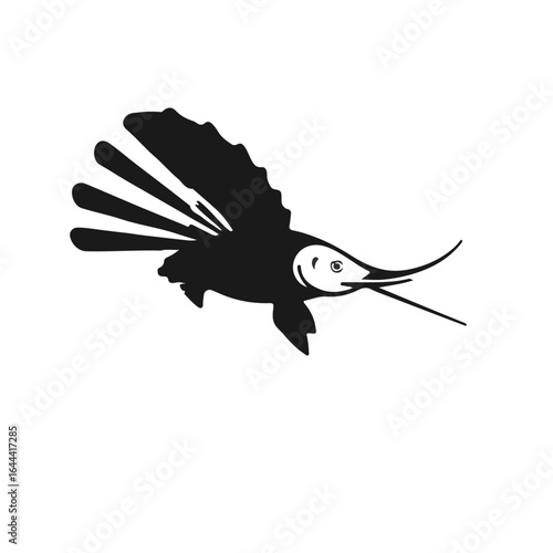 Black Paddlefish Illustration