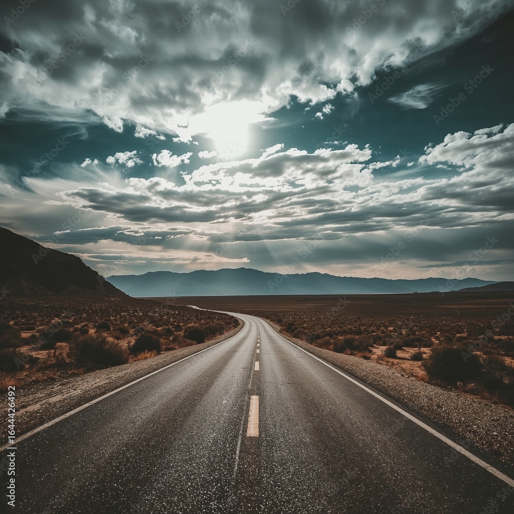 Naklejka premium road in the desert