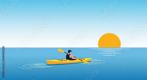 Kayaking Adventure at Sunset: Serene Waters and Peaceful Exploration