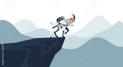 Mountain goat conquering peak adventure: An illustration of determination and resilience