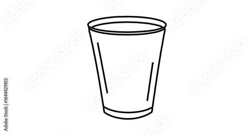 Object outline drawing of empty glass tumbler for water juice or beverage vector illustration simple minimalist style vector