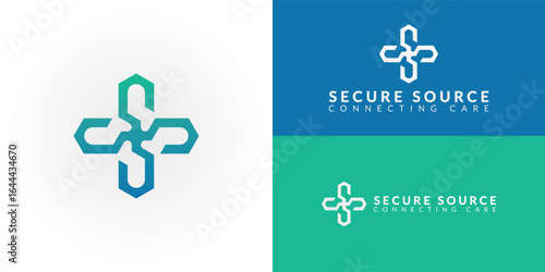 The emblem features two intertwining S letters forming a cross, symbolizing health. The modern, clean design and soothing gradient convey a reliable, forward-thinking medical distribution service.