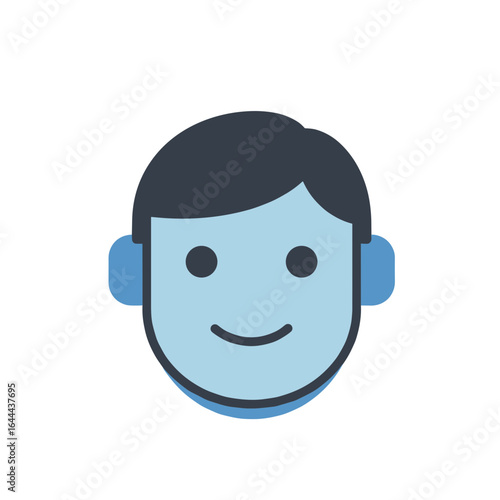 Flat design vector illustration of AI assistant head icon  