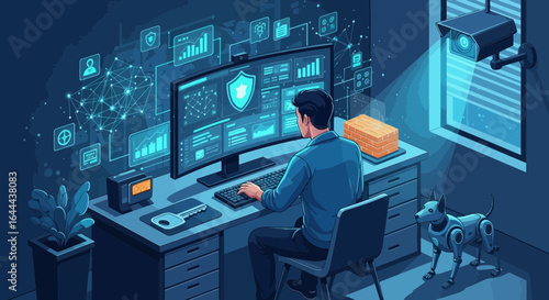 Securing digital assets a vigilant developer safeguards data with advanced technology