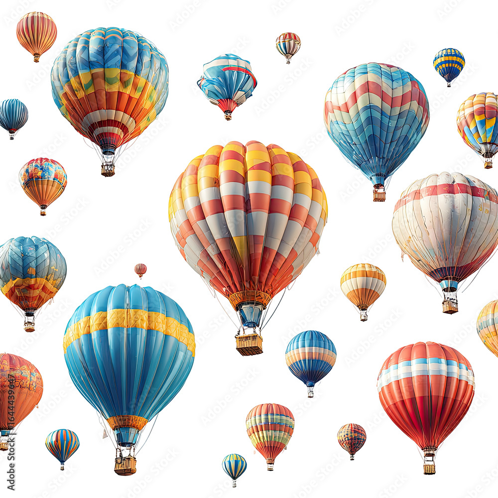 Fototapeta premium Colorful hot air balloons festival, aerial view, celebration