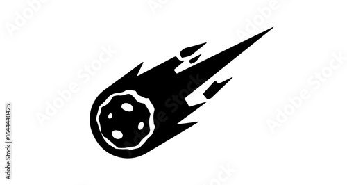 Object discover black and white comet illustration vector image for space exploration and astronomy projects design vector