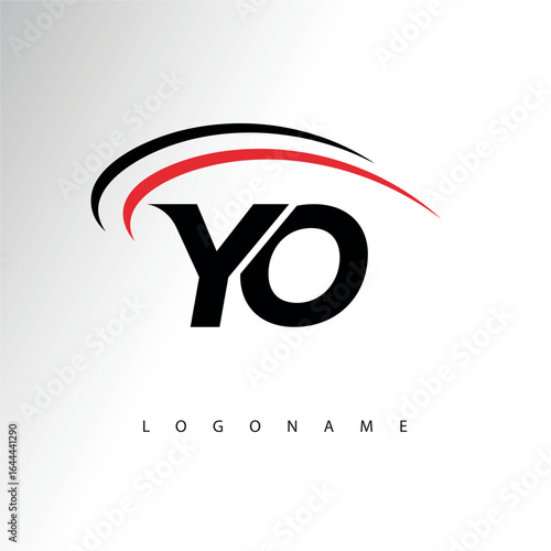 YO Modern Minimalist Letter Monogram Logo - Sleek Stylish Branding & Visual Identity Design