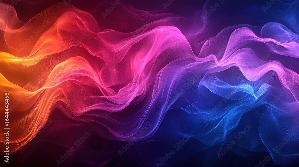 Obraz premium Abstract colorful smoke or vapor swirls on dark background.