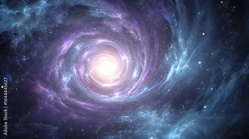 Obraz premium A swirling vortex of nebulae and stardust in deep space.