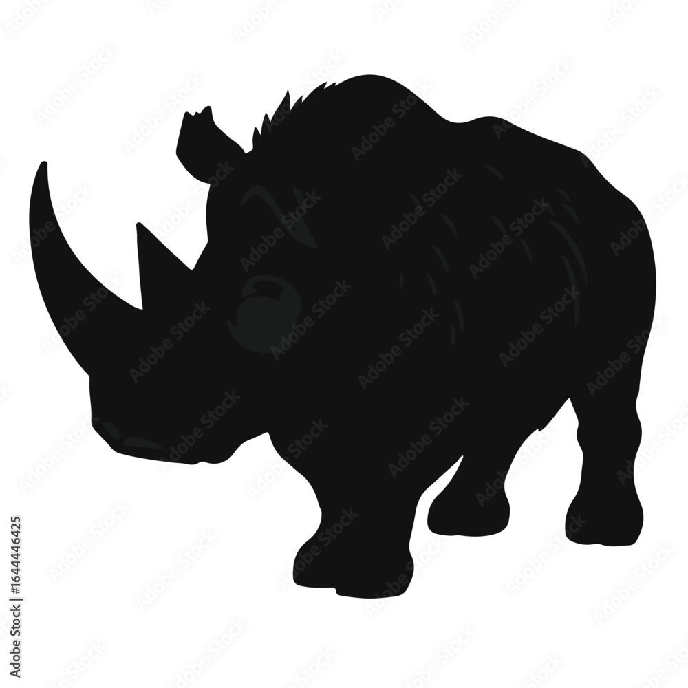 Fototapeta premium Woolly Rhinoceros - Black