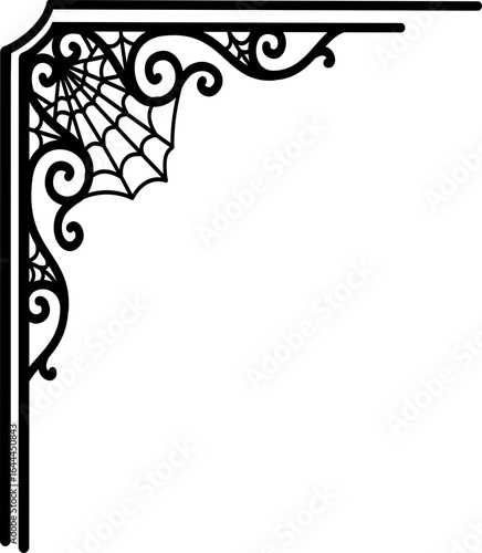 Halloween Silhouette corner border frame element