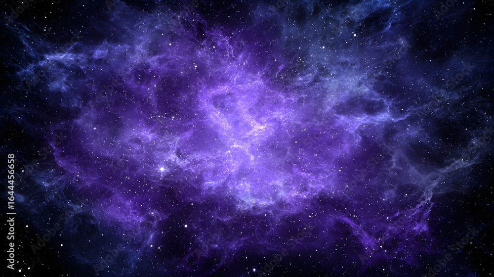 Fototapeta premium Deep space nebula with vibrant purple hues.