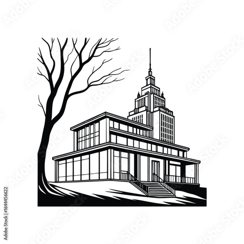 real estate vector silhouette clip art logo design concept illustration
