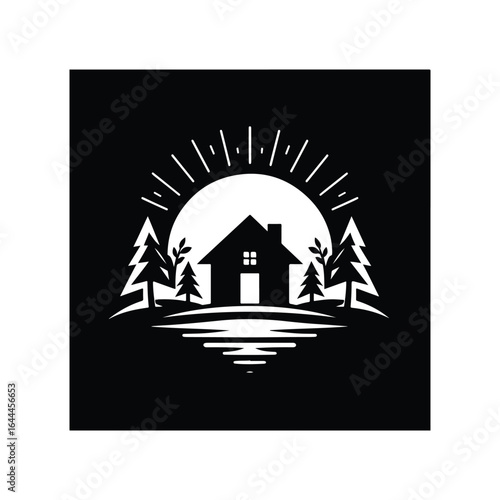real estate vector silhouette clip art logo design concept illustration