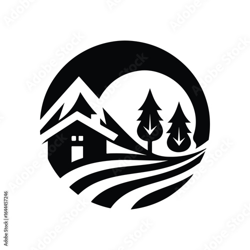 real estate vector silhouette clip art logo design concept illustration