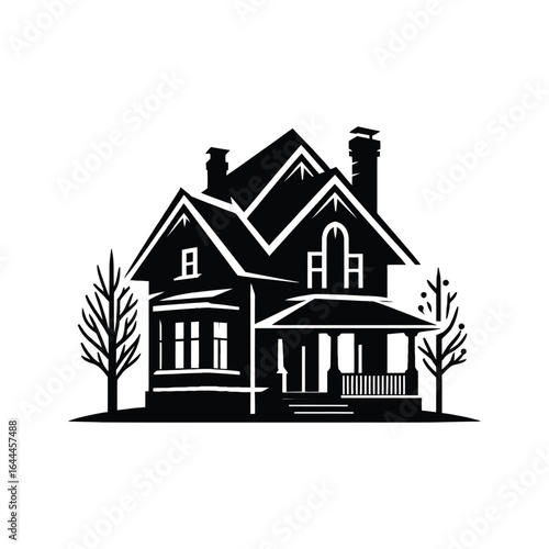 real estate vector silhouette clip art logo design concept illustration