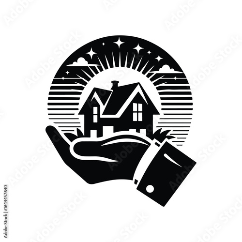 real estate vector silhouette clip art logo design concept illustration