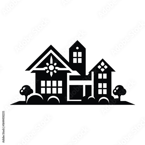 real estate vector silhouette clip art logo design concept illustration