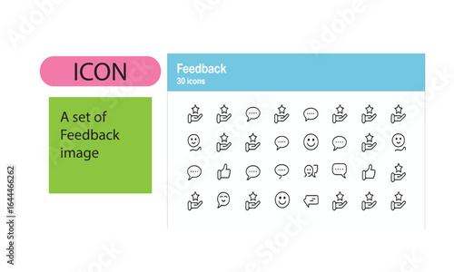A set of feedback related line art icon