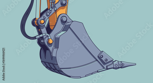 Detailed Illustration of Excavator Bucke